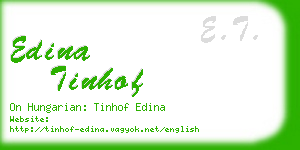 edina tinhof business card